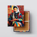 Colorful Geometric Woman canvas print, front view with gallery-wrapped edge