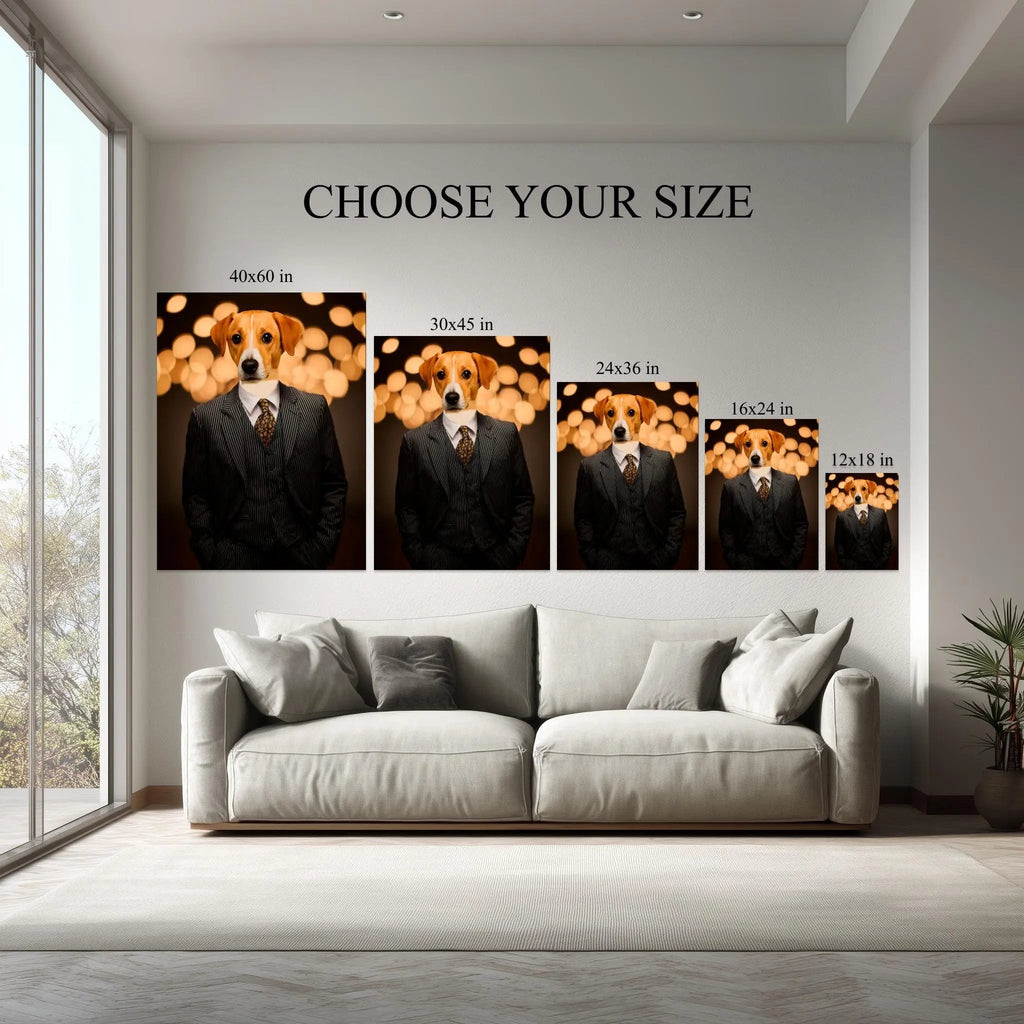 Included hanging kit instructions for Gentleman Pup canvas print