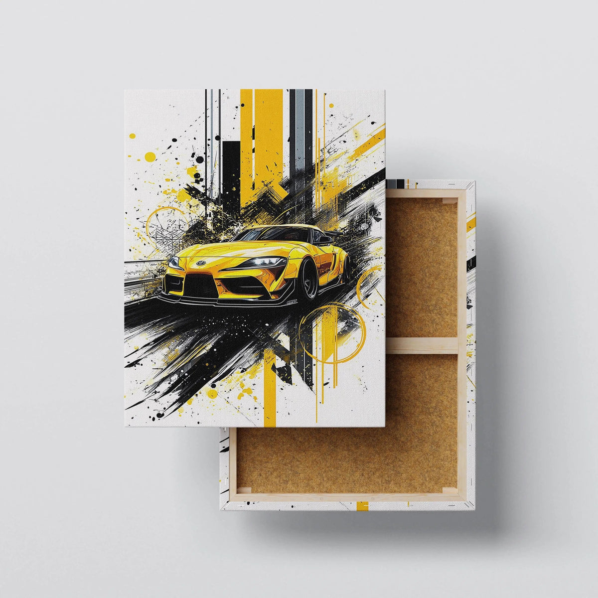 Yellow Speed canvas print, front view with gallery-wrapped edge