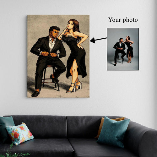 Jojo Style Couples canvas print, front view with gallery-wrapped edge