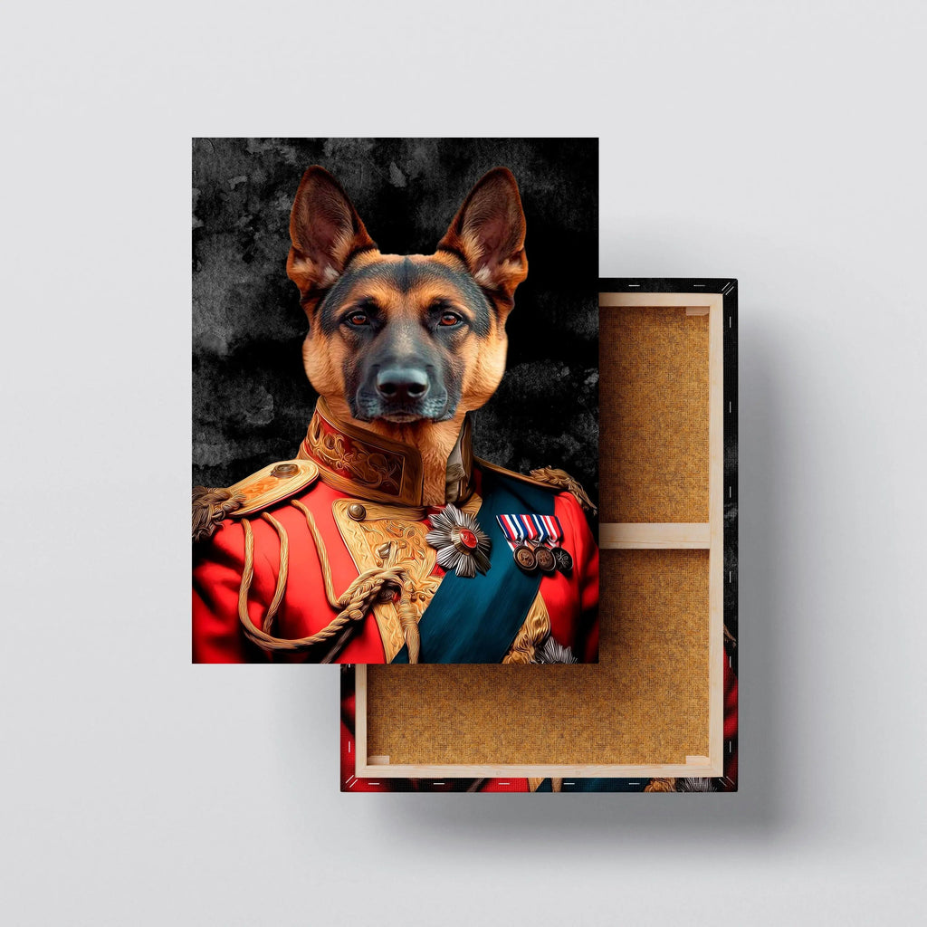Royal General canvas size comparison from 12x18 to 40x60 in above a sofa