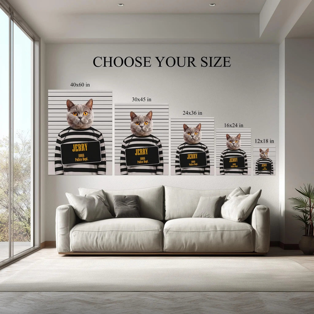 Included hanging kit instructions for Custom Mugshot Pet Portrait canvas print