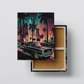 Neon Boulevard canvas print, front view with gallery-wrapped edge