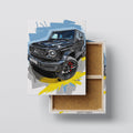 Luxury SUV canvas print, front view with gallery-wrapped edge