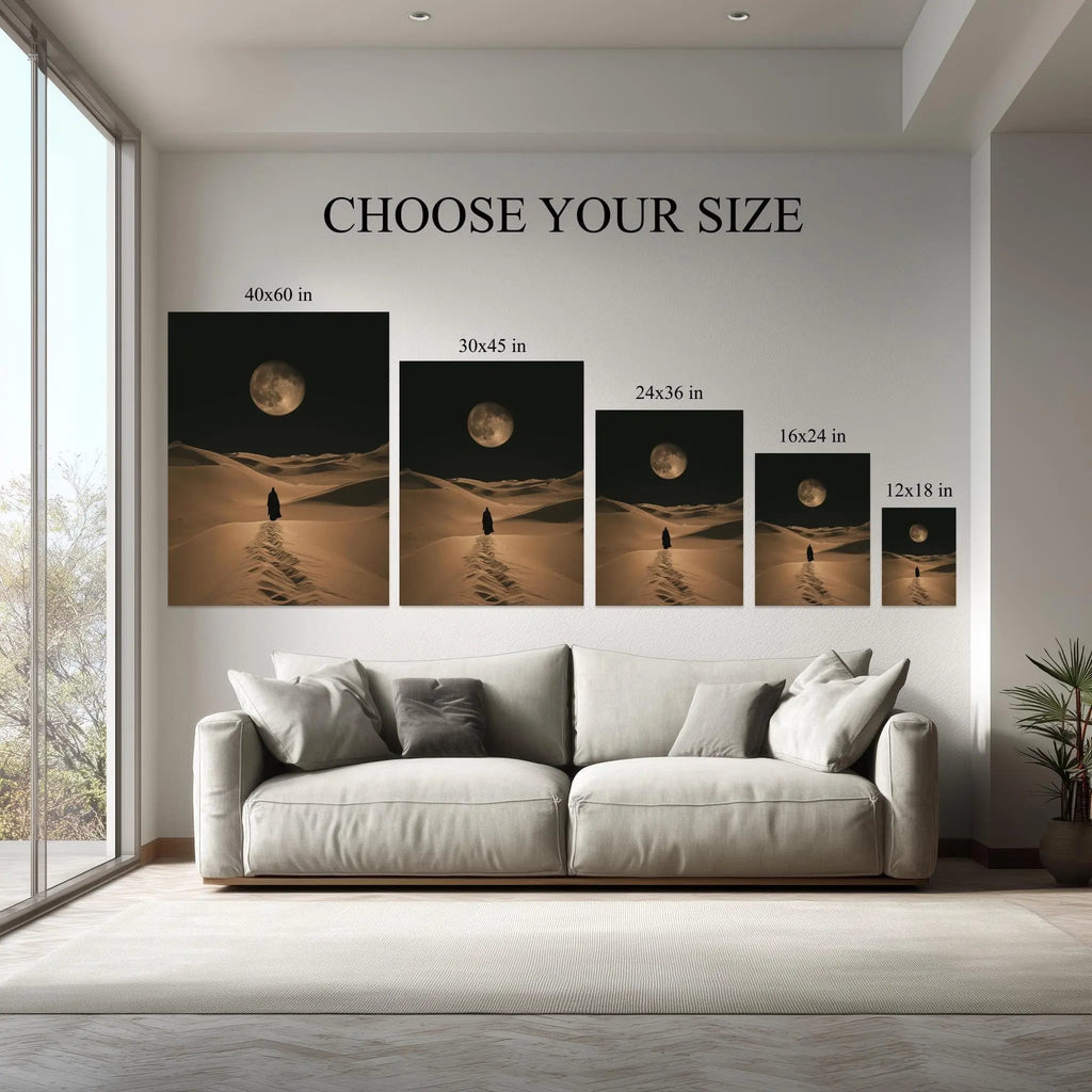 1.5 inch deep stretched canvas edge detail, Desert Moonwalk