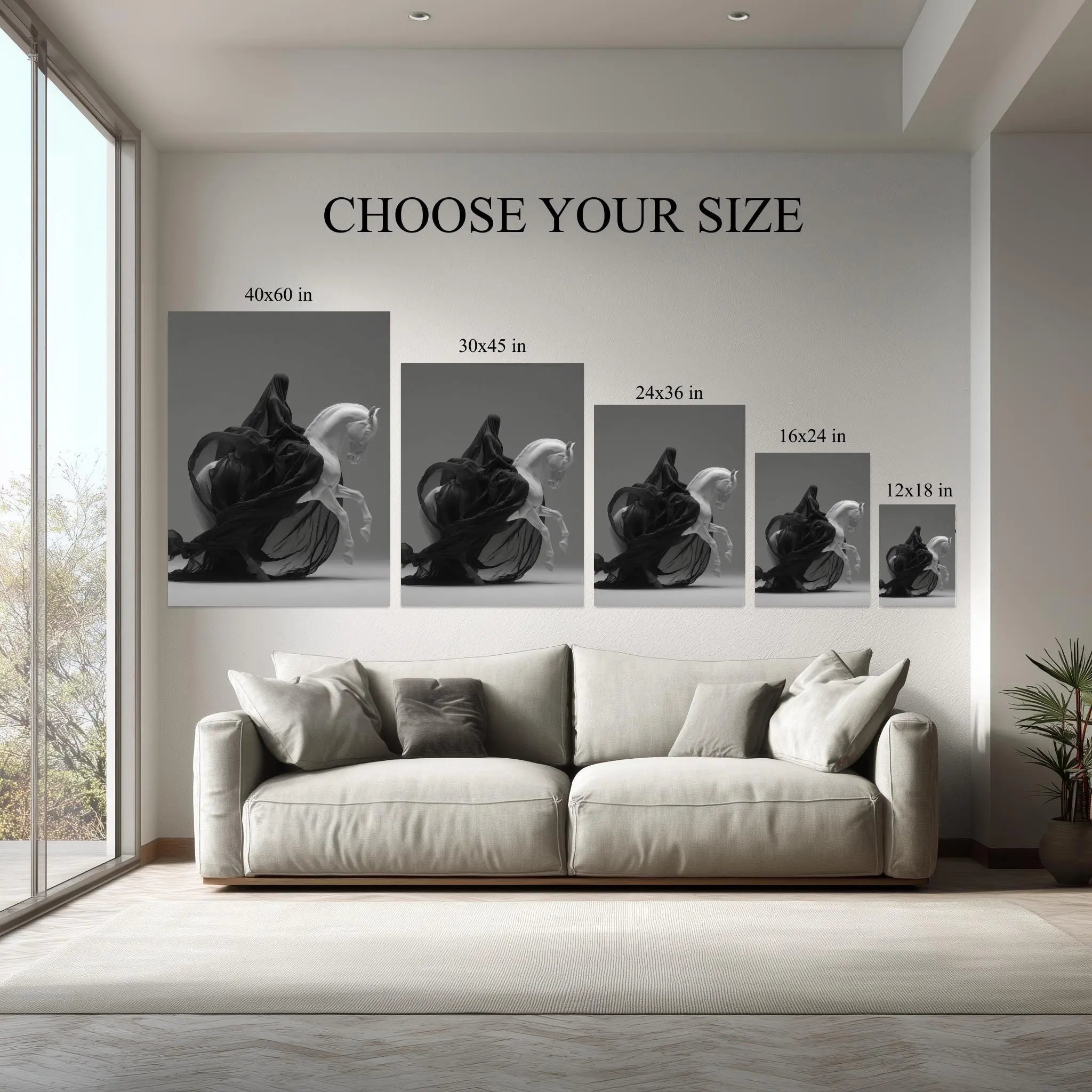Veiled Ascension – Gothic Elegance Horse Wall Art Kubo Gallery