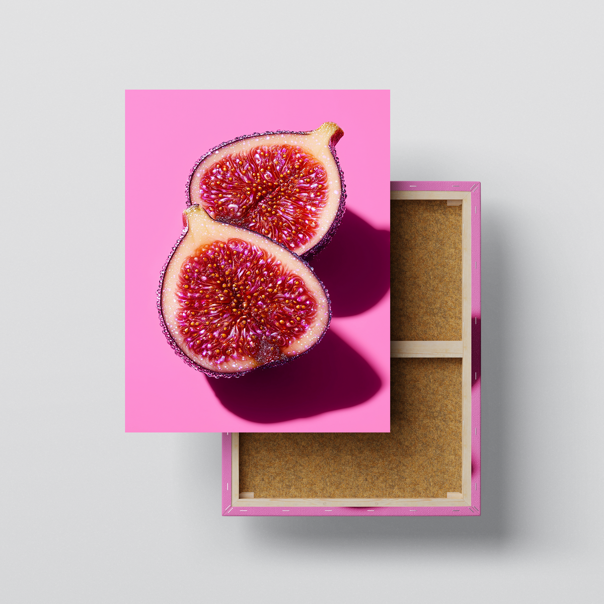 Pink Fig Wall Art canvas print, front view with gallery-wrapped edge