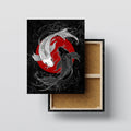 Yin Yang Koi Fish Wall Art canvas print, front view with gallery-wrapped edge