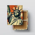 Statue of Liberty Vintage Poster canvas print, front view with gallery-wrapped edge