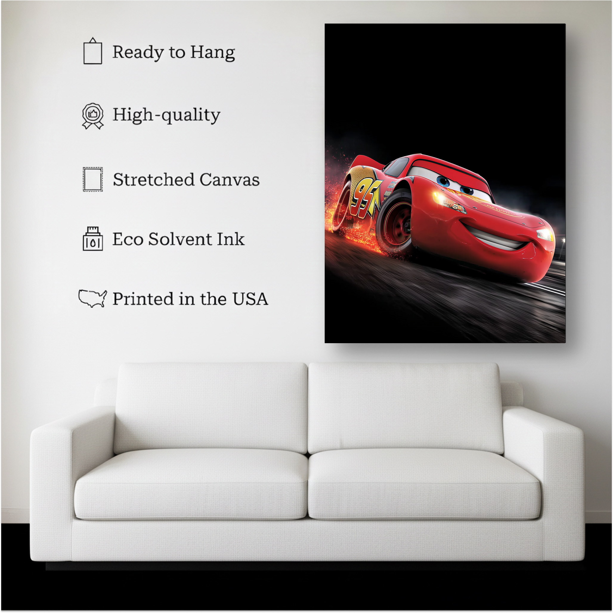 Lightning McQueen Cars Wall Art
