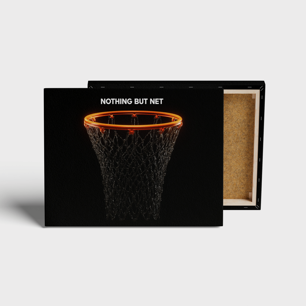 Nothing But Net Basketball Wall Art canvas print, front view with gallery-wrapped edge
