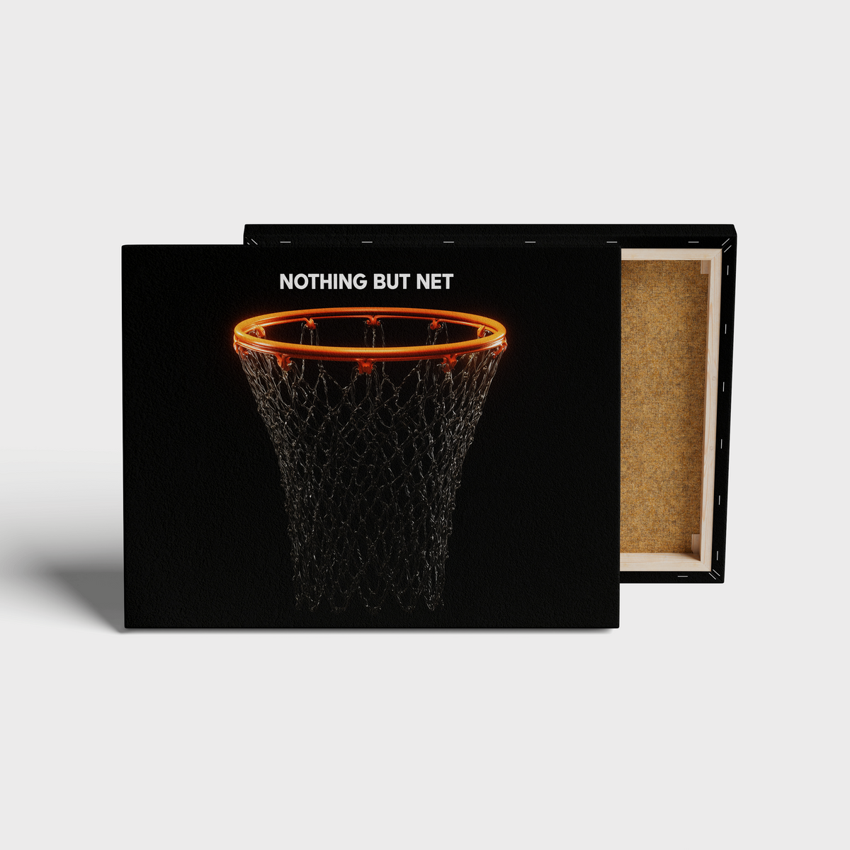 Nothing But Net Basketball Wall Art canvas print, front view with gallery-wrapped edge