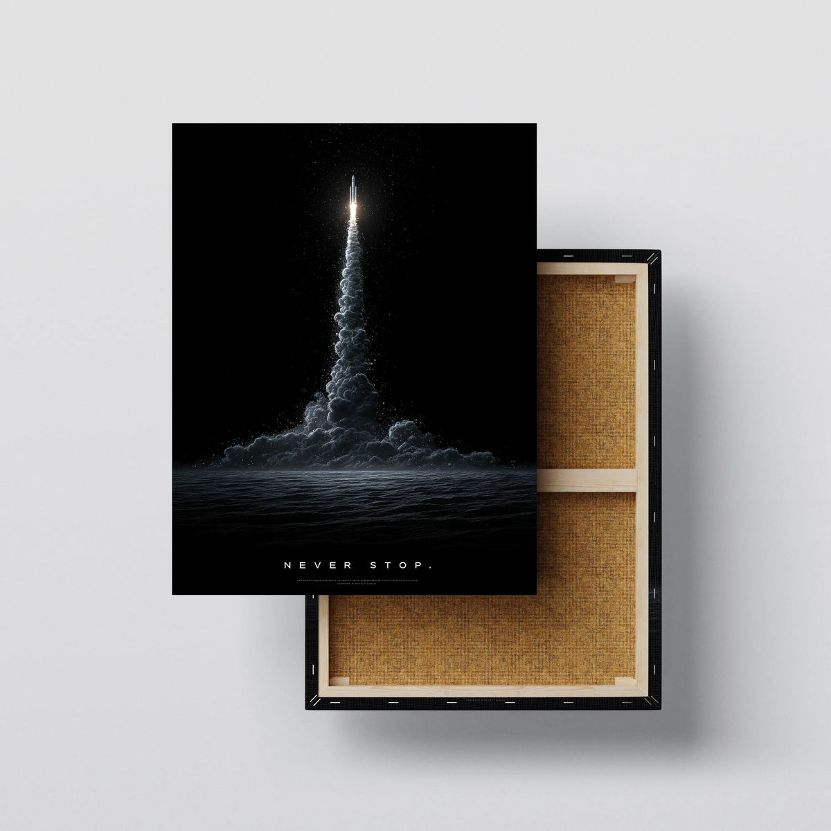 Never Stop canvas print, front view with gallery-wrapped edge