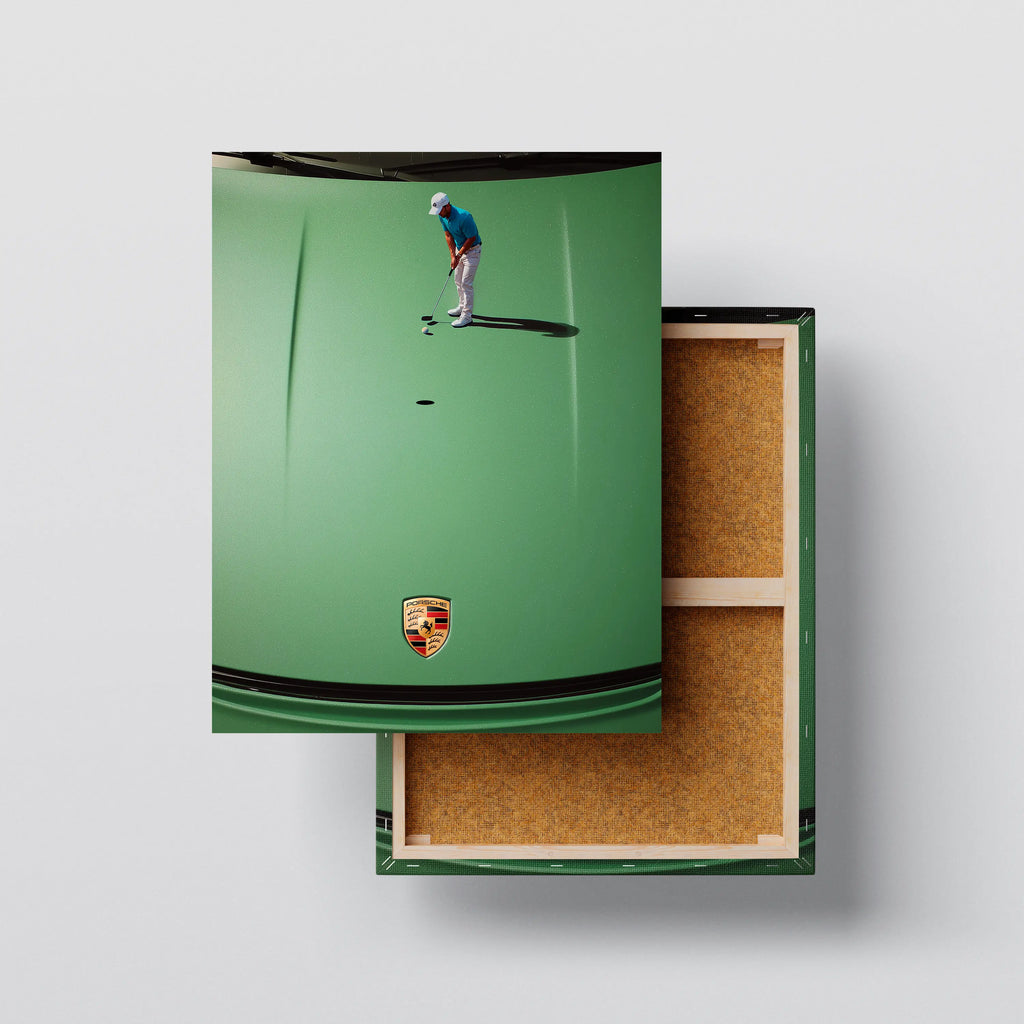 Surreal Golf Car Hood Wall Art canvas print, front view with gallery-wrapped edge