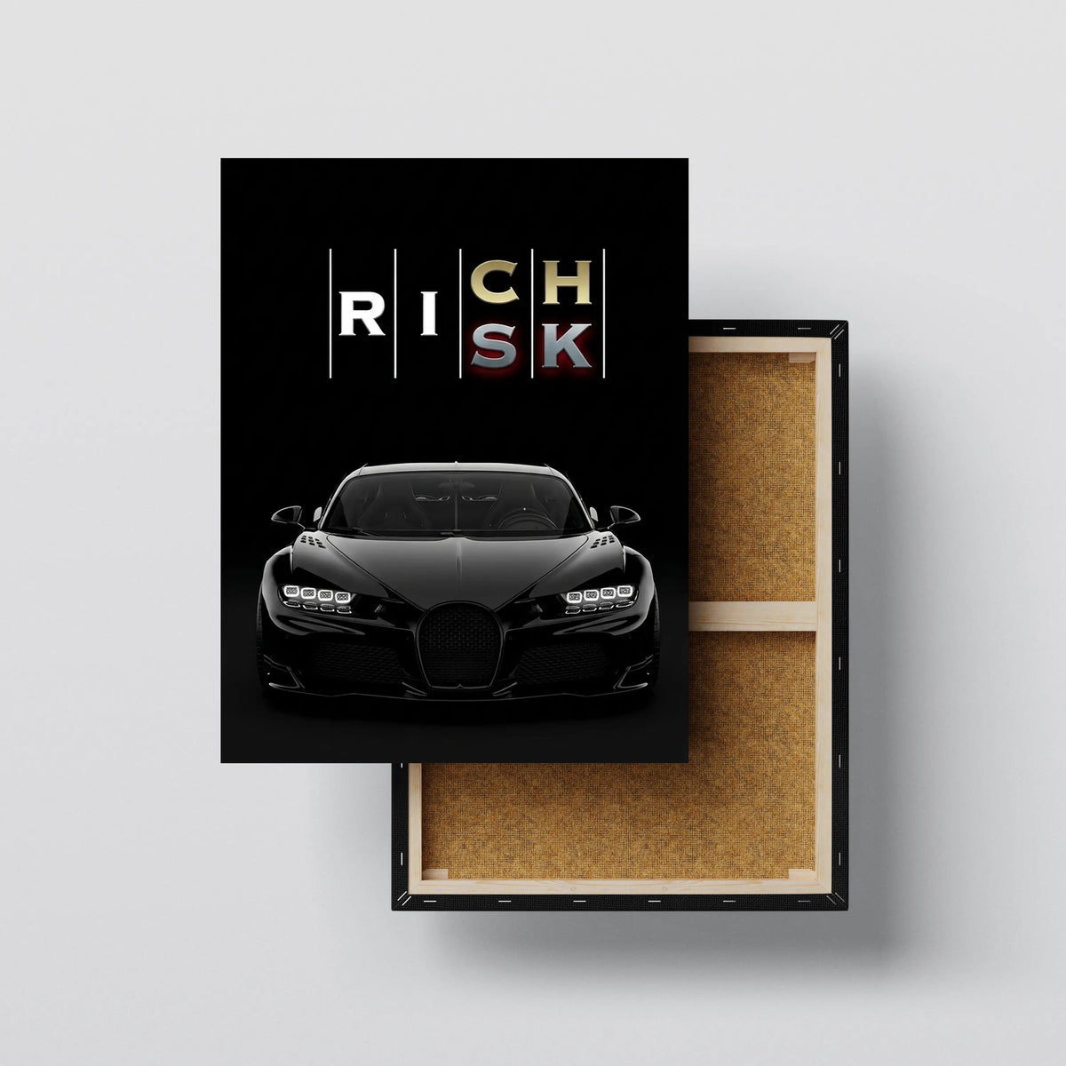 Risk vs Rich Supercar Wall Art canvas print, front view with gallery-wrapped edge