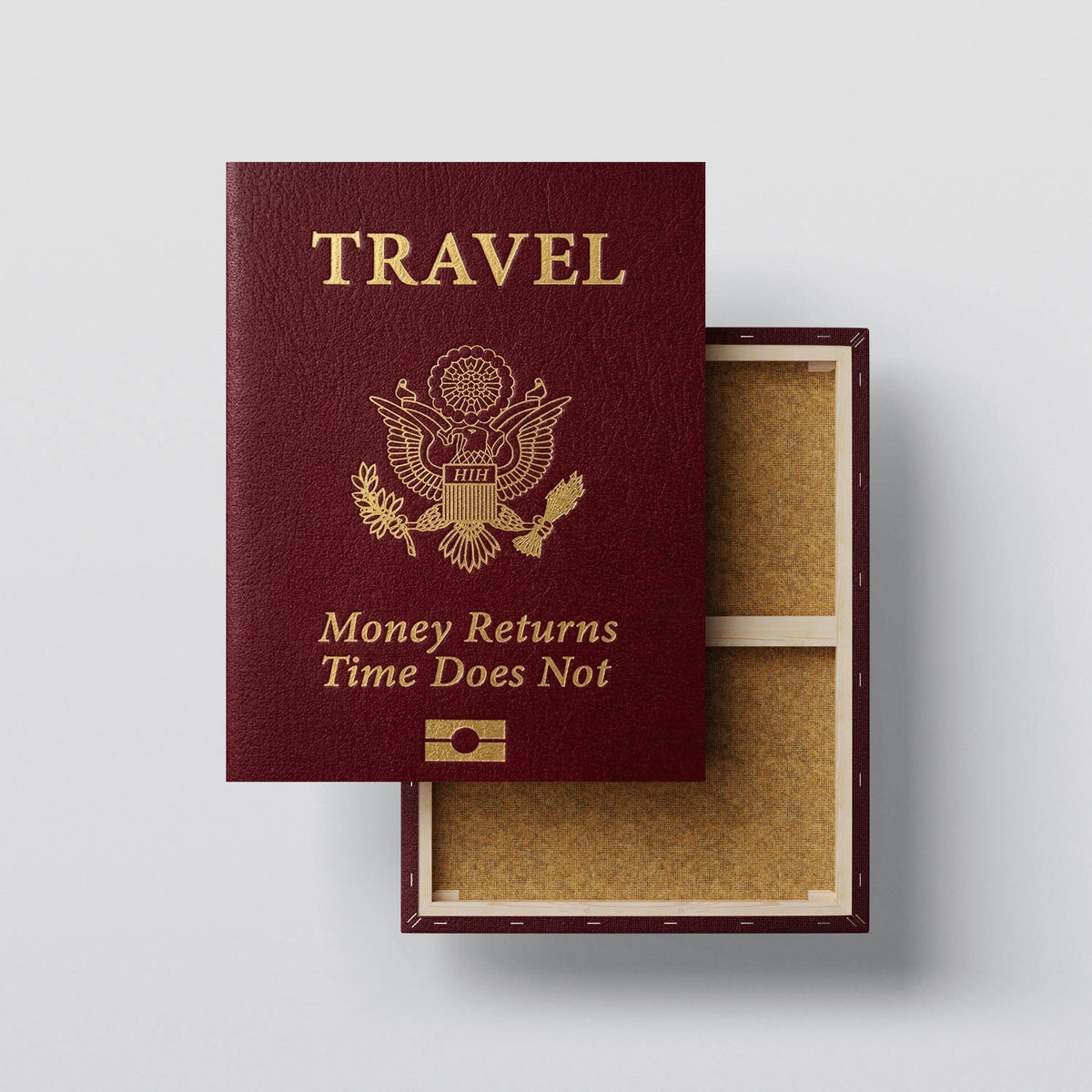 Travel Passport Quote Wall Art canvas print, front view with gallery-wrapped edge
