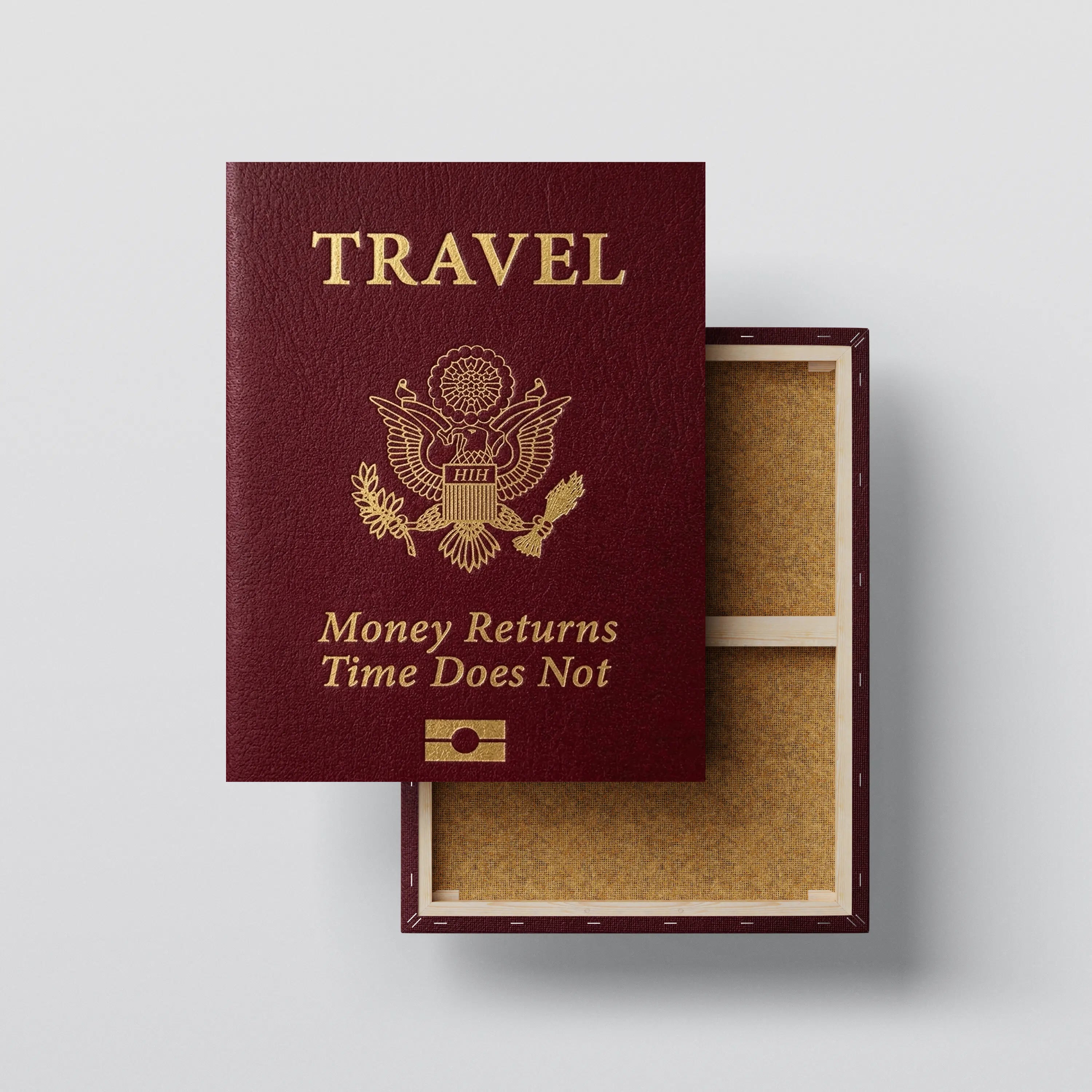 Travel Passport Quote Wall Art – Money Returns Time Does Not Poster - Kubo Gallery