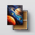 Cosmic Planets Wall Art canvas print, front view with gallery-wrapped edge